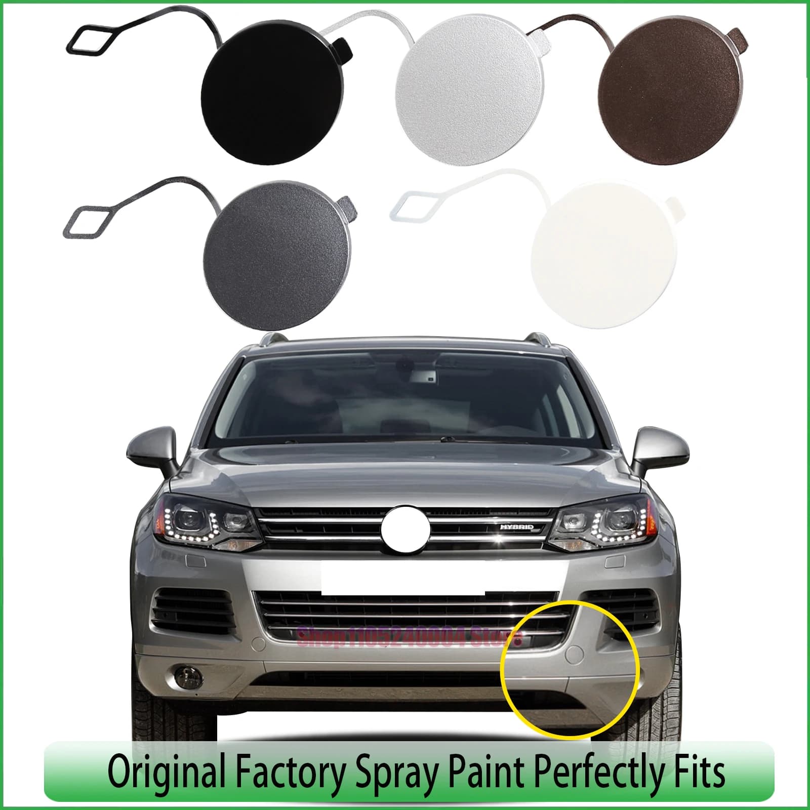 For VW Touareg Front Tow Hook Cover Premium Accessory For All Models 2011-2014 Complete Kit Parts 7P6807185 7P6807186