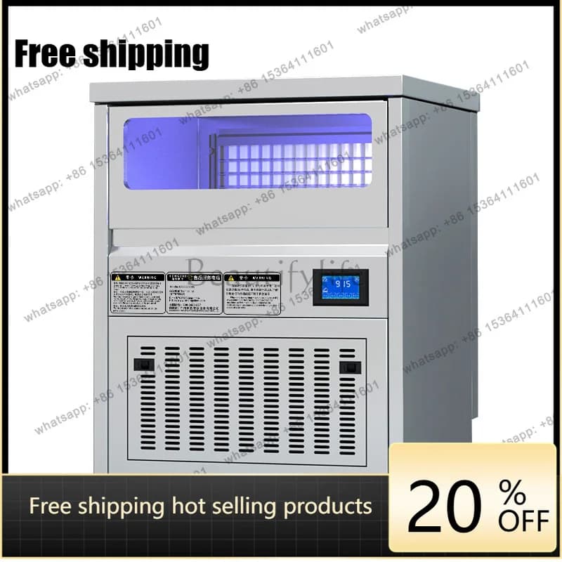 Commercial automatic milk tea shop small square crescent ice machine