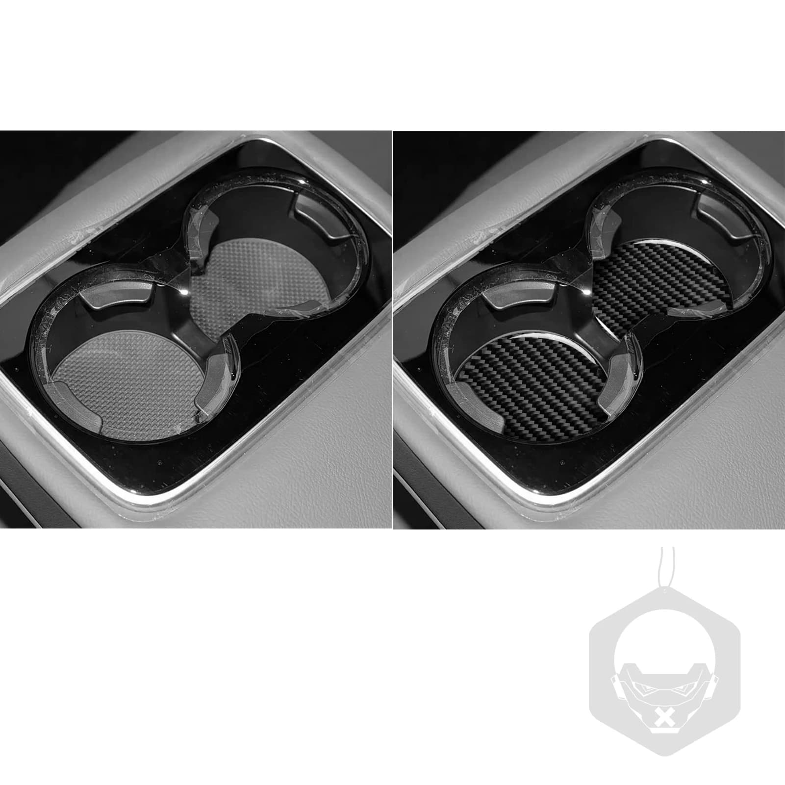 Real Soft Carbon Fiber For Subaru Forester 2019-2024 Car Rear Drain Cup Tray Mat Trim Customizable Sticker Interior Accessories