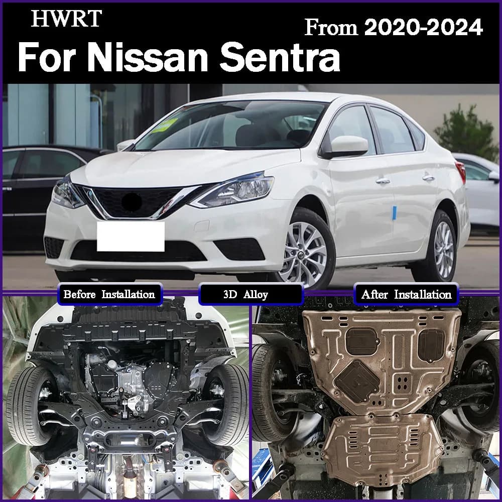 For Nissan Sentra 2020-2024 1.6L Engine Base Guard Shield Splash Mud Flap Gear Box Under Fender Cover Board Plate Accessories