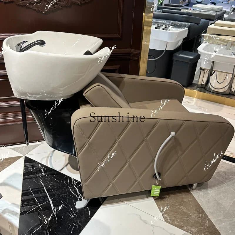 Sitting Shampoo Chair Barber Shop Massage Bed Simple Hair Salon Special Japanese Semi-reclining TF