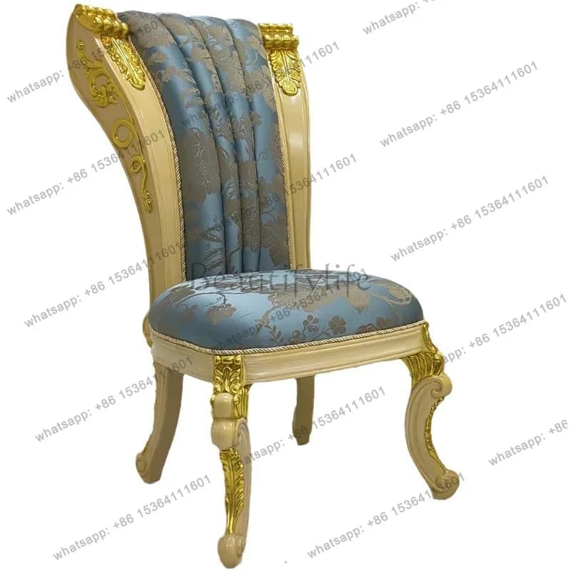 French dining table solid wood parquet surface household long dining table and chairs solid  French chair