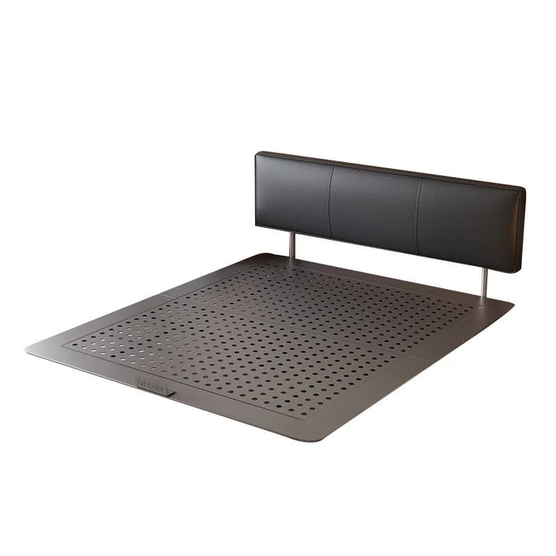 Carbon steel suspension bed environmentally friendly new steel Italian minimalist leather bed designer black master bedroom bed