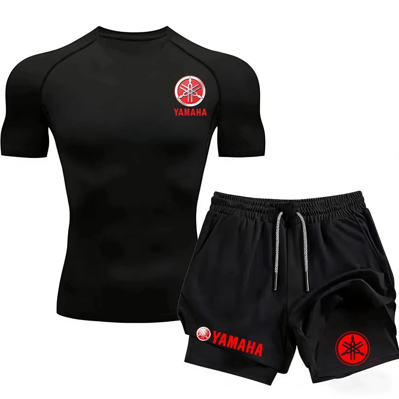 The Yamaha men's and women's 2026 model quick-drying casual sports suit (short sleeves and shorts) - fashionable fitness clothin