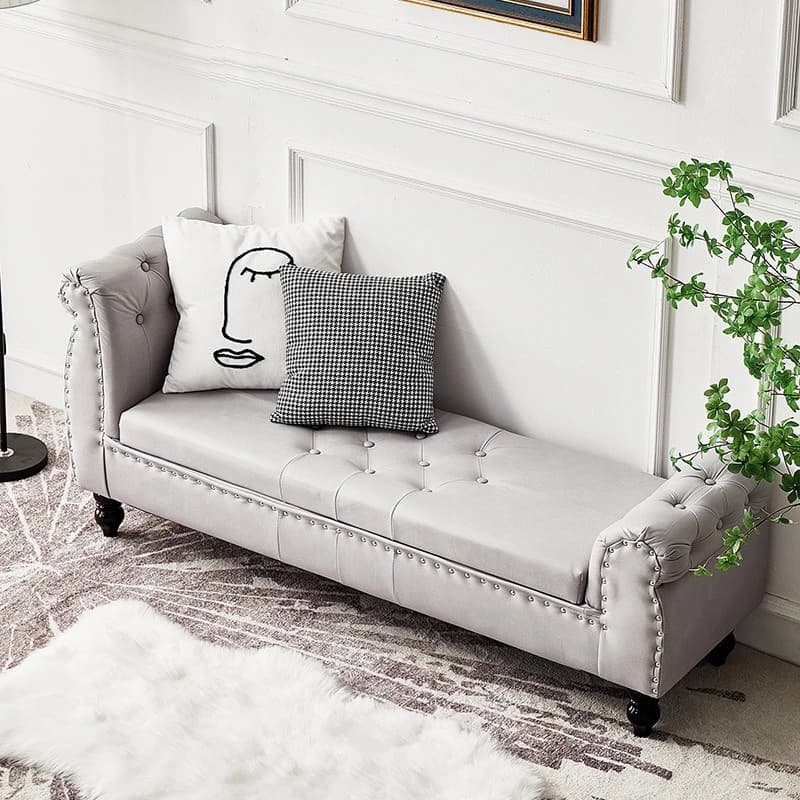 Shoe-changing stool, bed, European-style sofa, bedroom, walk-in closet, bedside bench
