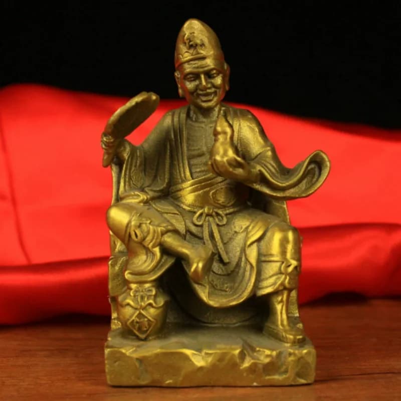 Antique bronze Jigong Buddha statue ornament home living room offering Feng Shui auspicious decoration handicrafts