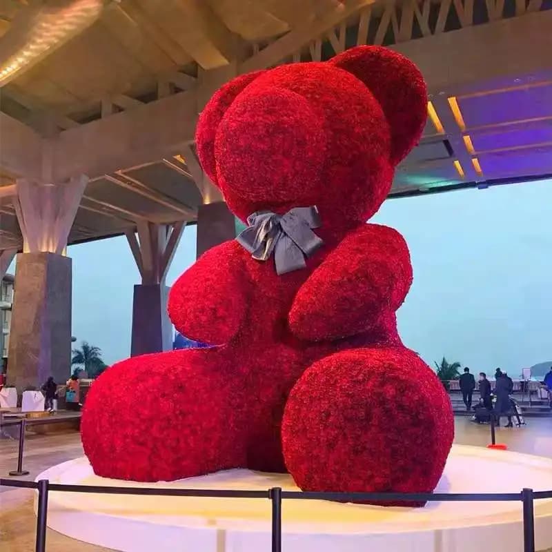 Stage Giant Blow up Cartoon Bear Romantic Red Plush Custom Inflatable Cartoon Teddy Bear Mascot