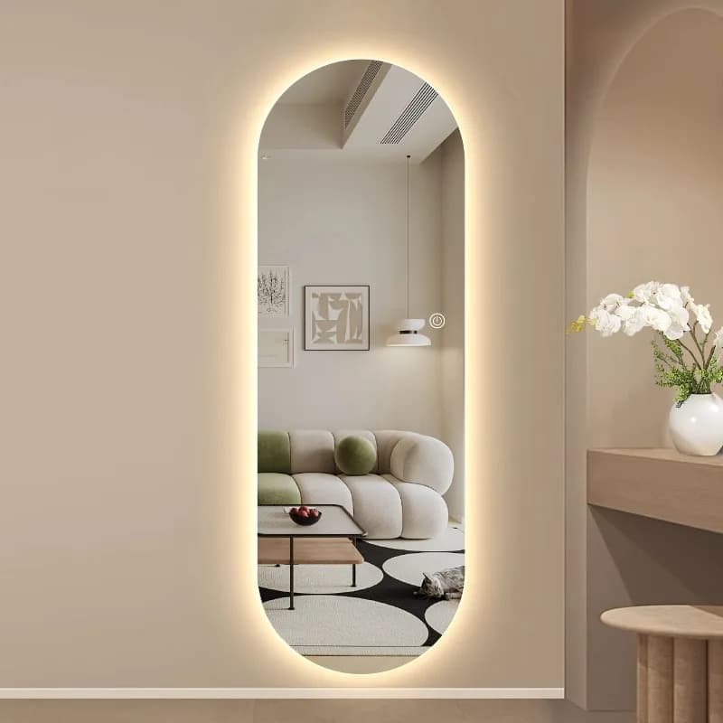 Girls Aesthetic Mirror Hanging Decoration Modern Funky Full Body Funky Mirror Nordic Makeup Espelhos Living Room Decorations
