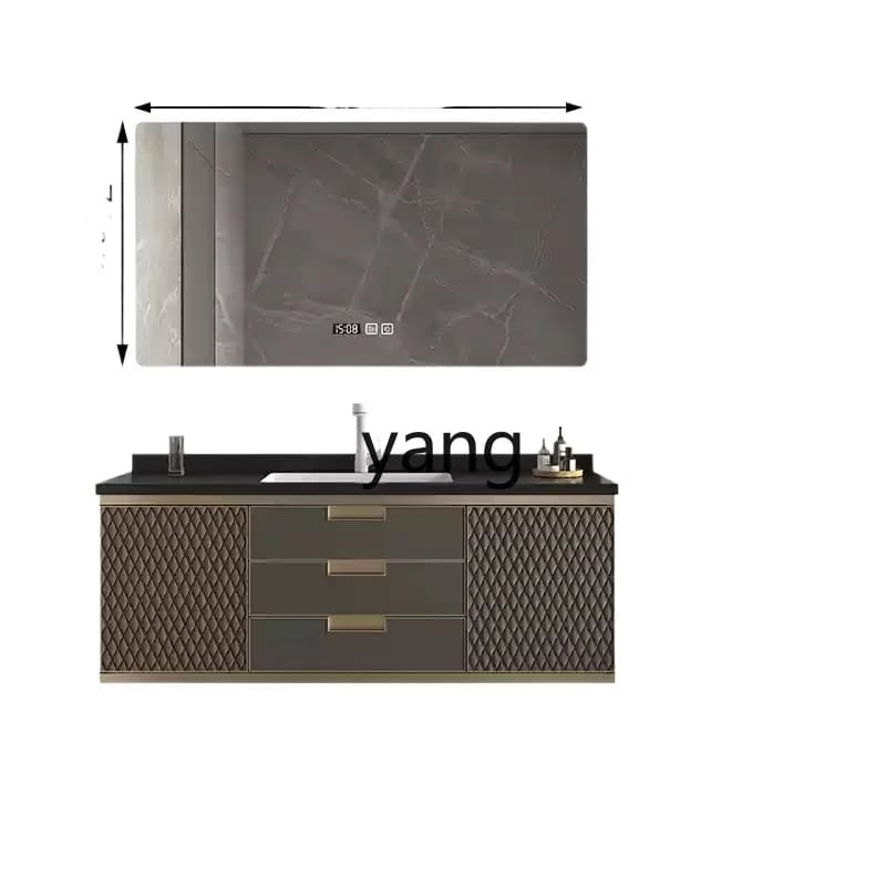 Lmm smart oak bathroom cabinet combination bathroom slate seamless ceramic integrated