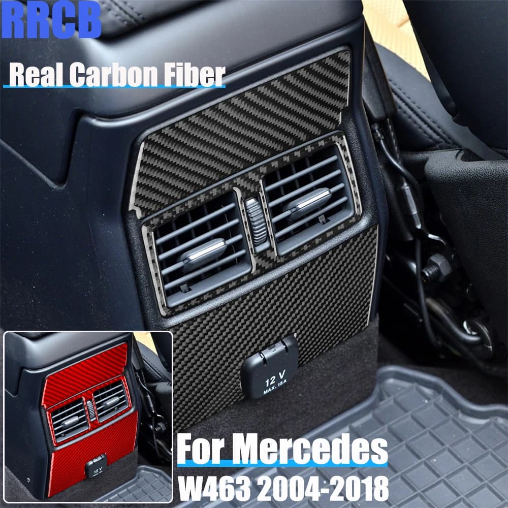 Real Carbon Fiber Car Accessories Rear Vent Set Soft Cover Sticker For Mercedes-Benz G Class W463 G500 G55 G63 G550 2004-2018