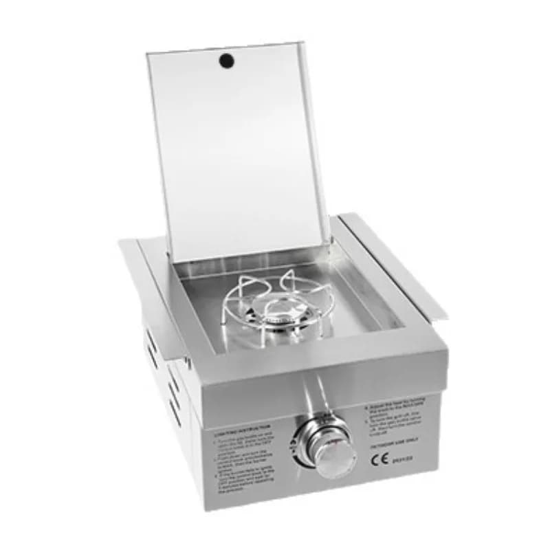 Outdoor Gas Grill Side Burner for Cooking Tea Stir-Frying Stainless Steel 304 Portable Outdoor Kitchen Stove