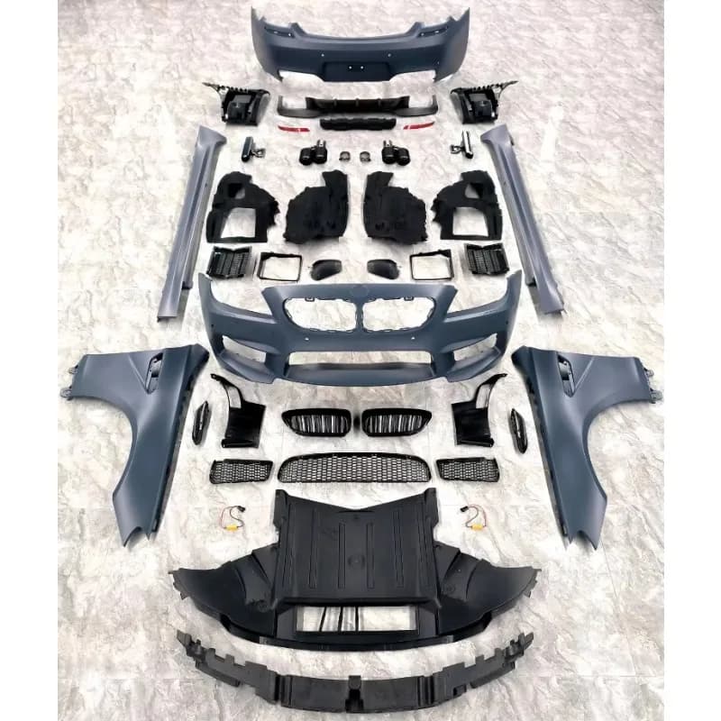 For F06 F12 F13 Update to M6 Bodykit Side Skirts Exhaust Pipe and Fender Spoiler Grille Full Bumper Body Kit