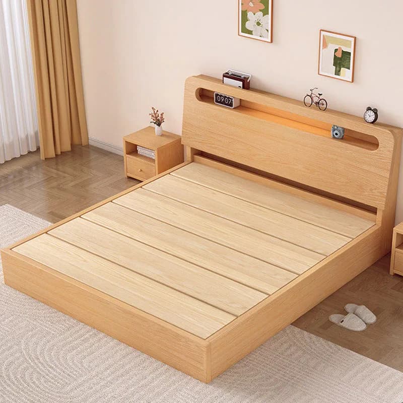 Bedroom Baby Bed Queen Children Luxury Double Modern Floor Wooden Design Sleeping Bed Mobile Letto Matrimoniale Home Furniture