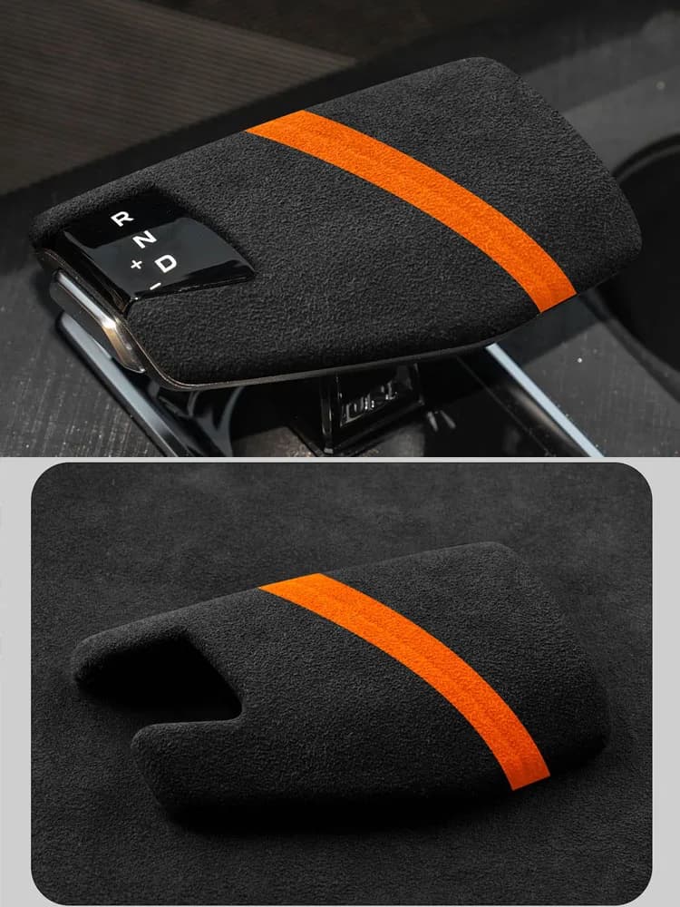 for Changan UNIV UNI-V 2023 2022 2024 CS75 PLUS 2025 2026 Leather Car Gear Shift Knob Cover Suede Cap Protective Mat