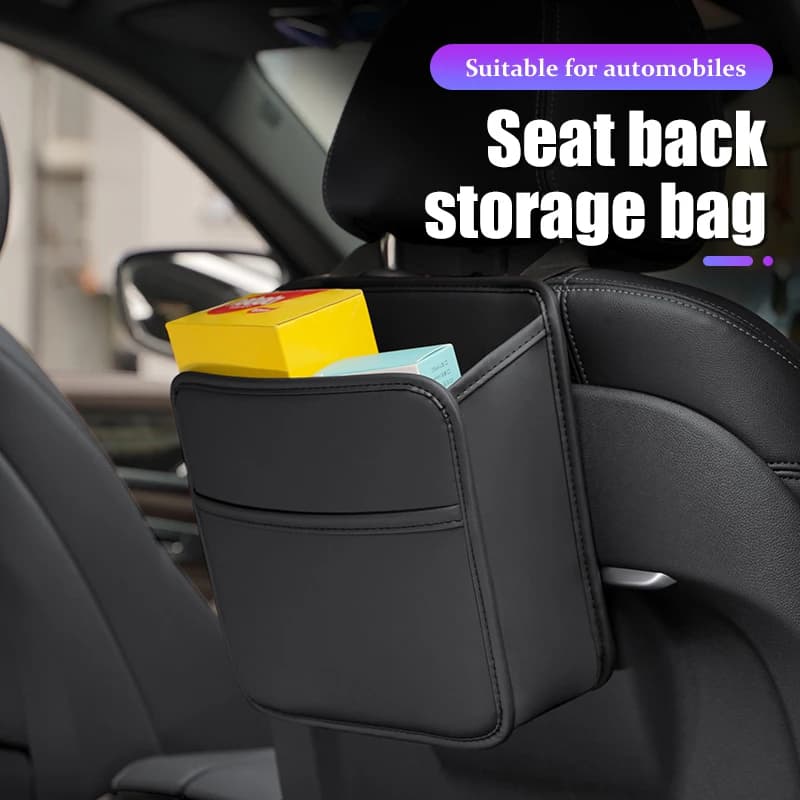 Multifunctional Leather car seat storage bag Suitable For BMW E38 E46 F15 E90 E92 E87 G20 G30 1 3 5 7 X1 X3 X5 most car models