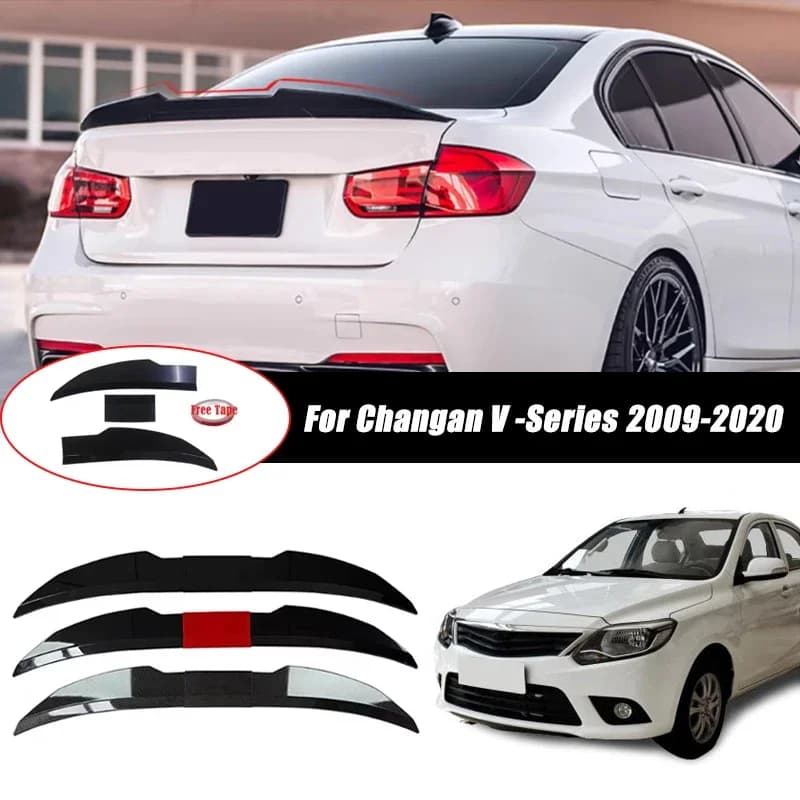 3pcs Sedan Rear Trunk Spoiler For Changan V-Series 2009-2020 Adjustable DIY Modified Trunk Spoiler Automotive Accessories