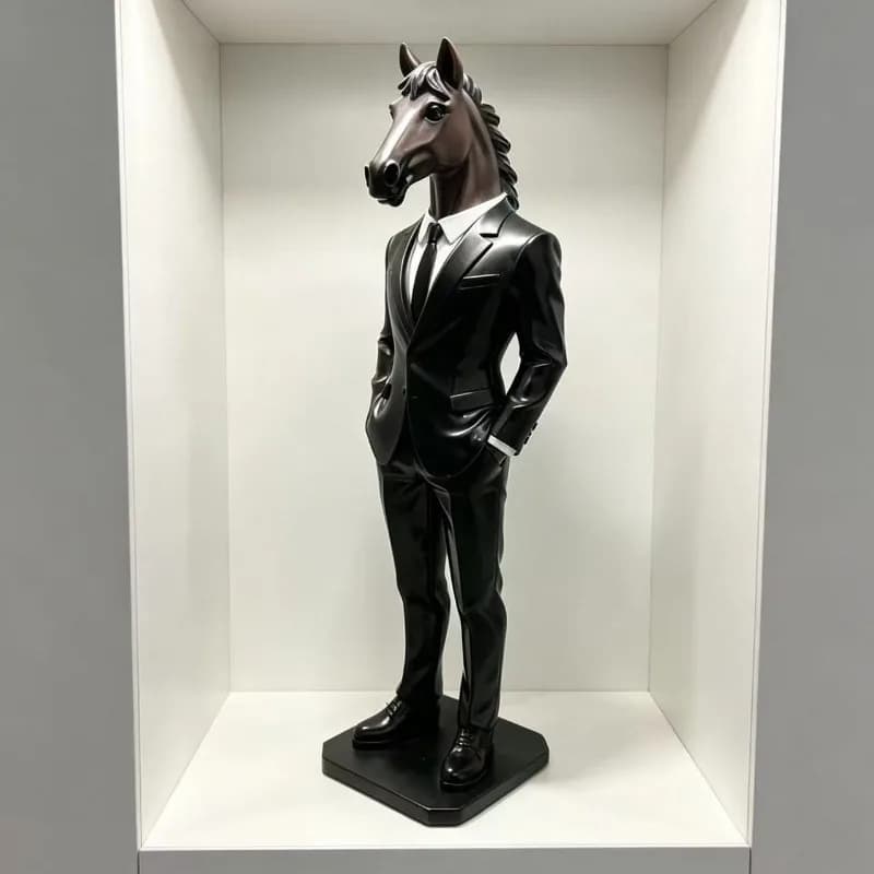 Creative Suit Horse Sculpture Animal Figurine Living Room Office Desktop Ornaments Resin Crafts Statue Modern Nordic Home Decor