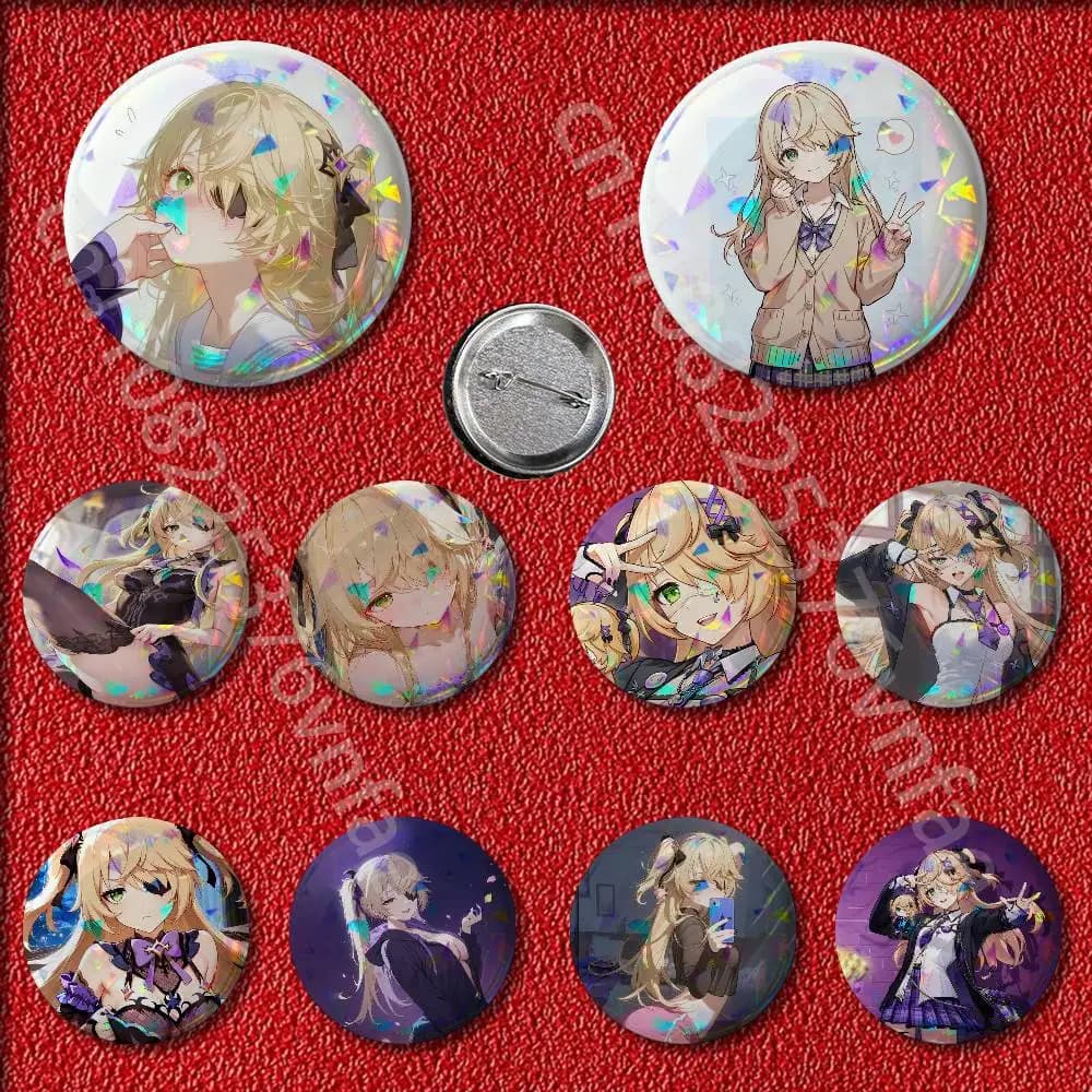 Fischl Genshin Impact Badges Badge 25mm 32mm 44mm 58mm 75mm Round Pin Brooch Adornment Souvenir Cosplay Gift