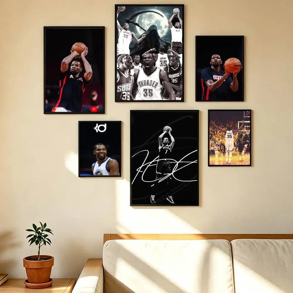 Kevin Durant Player No7 Poster High Quality Dorm Living Room Aesthetic Wall Decoration Painting Stickers Gift