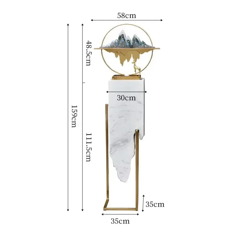 BJ-9 Flowing Water Floor Ornament Modern Light Luxury Circulating Water Living Room Entrance Hotel Lobby Decoration