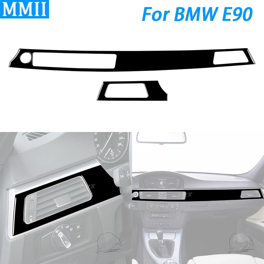 For BMW 3 Series E90 06-08 Piano Black Center Dashboard Air Outlet  Trim Cover Suit Car Interior Decoration Accessories Sticker