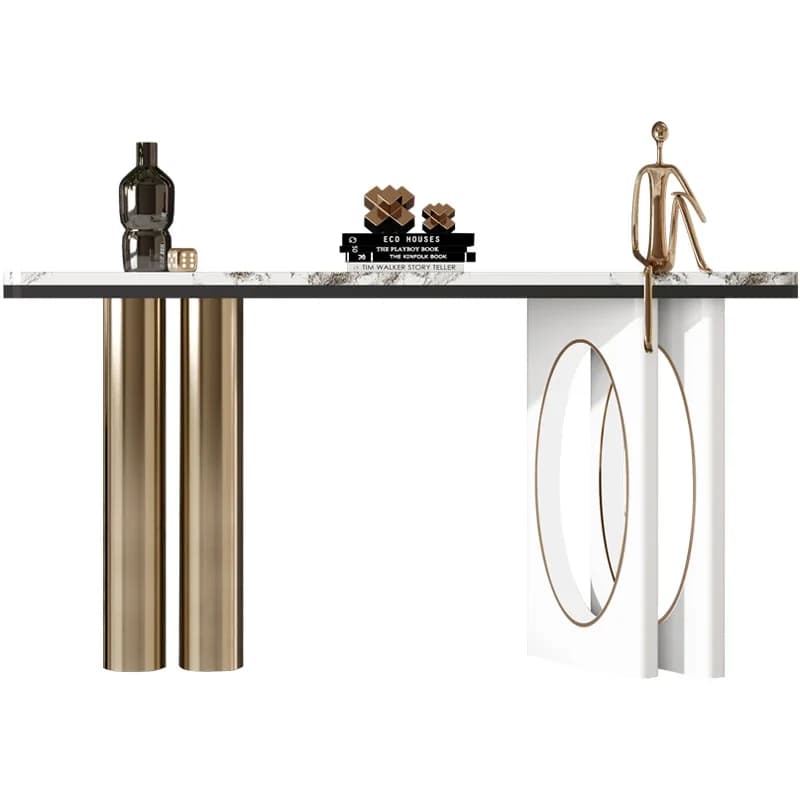 ZZXL Affordable Luxury Style Marble Entrance Cabinet Home Wall Side View Console Tables Chinese Style