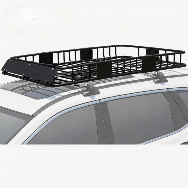 Auto Parts Heavy Duty Steel Roof Rack Cargo Basket, 64 Inch, 150LBS Load Capacity