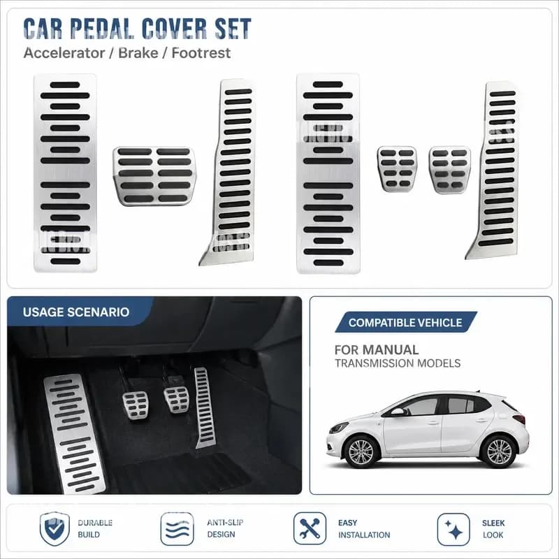 For Volkswagen Golf 5 6 Jetta GTI Scirocco EOS Tiguan Passat B6 B7 Aluminum Alloy Foot Rest Pedal Cover Auto Interior