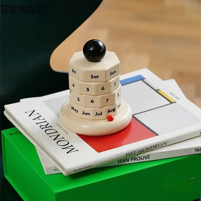 Wooden creative desk calendar Nordic style decoration perpetual calendar Internet celebrity calendar ornament