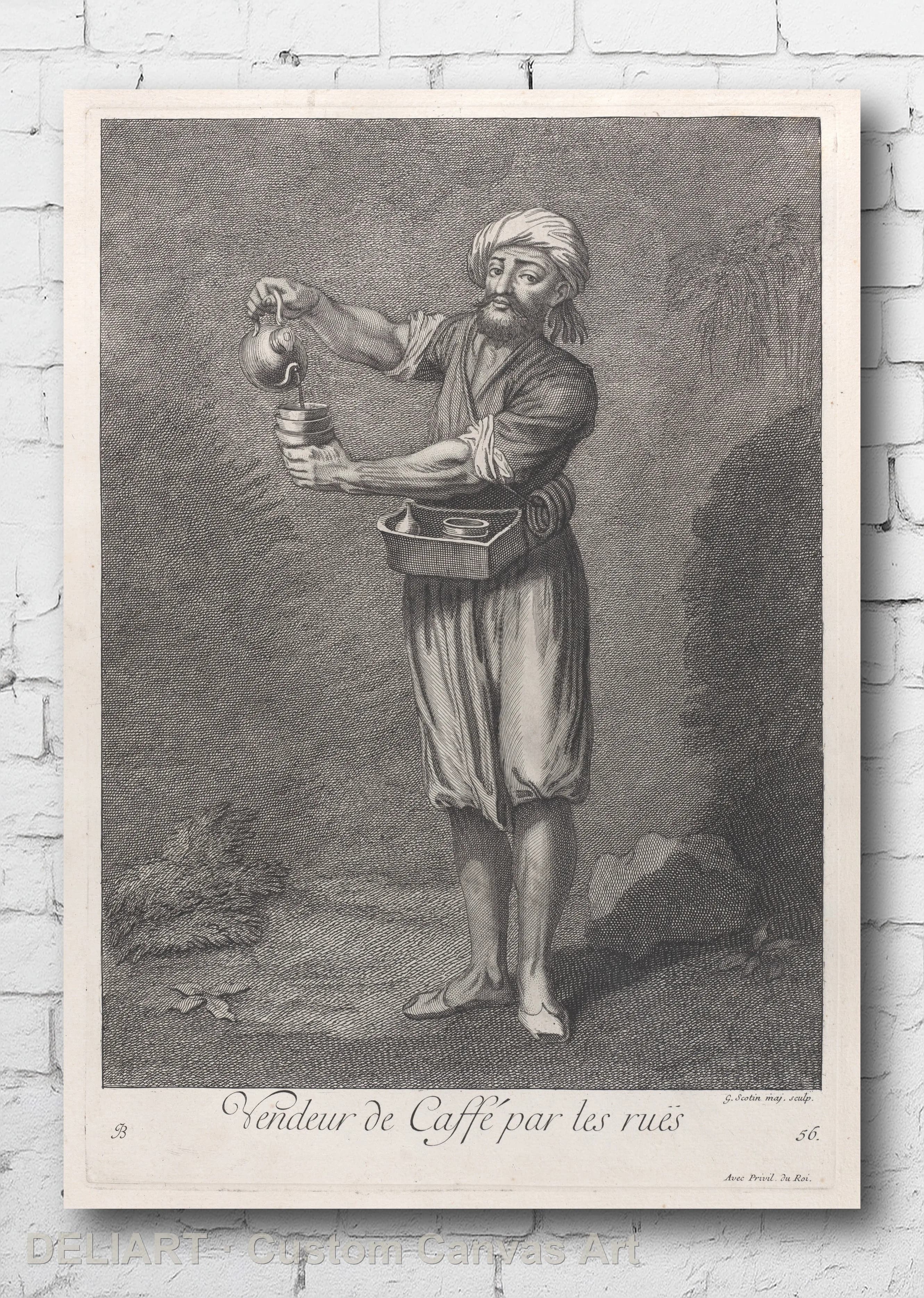 Ottoman Vintage Costume Art by Jean Baptiste Vanmour - Travel Canvas Wall Art Poster Print Vintage Home Decor Unframed