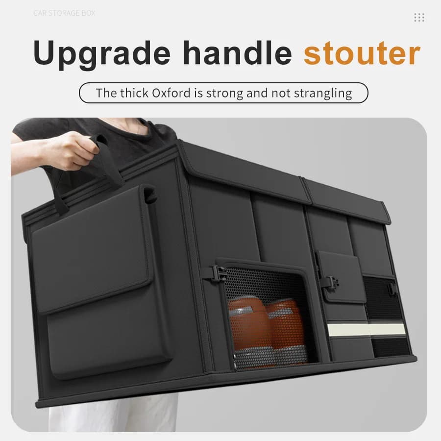 Foldable Car Trunk Organizer Waterproof Oxford Cloth Large Capacity Auto Storage Box Collapsible Cargo Container for SUV Van