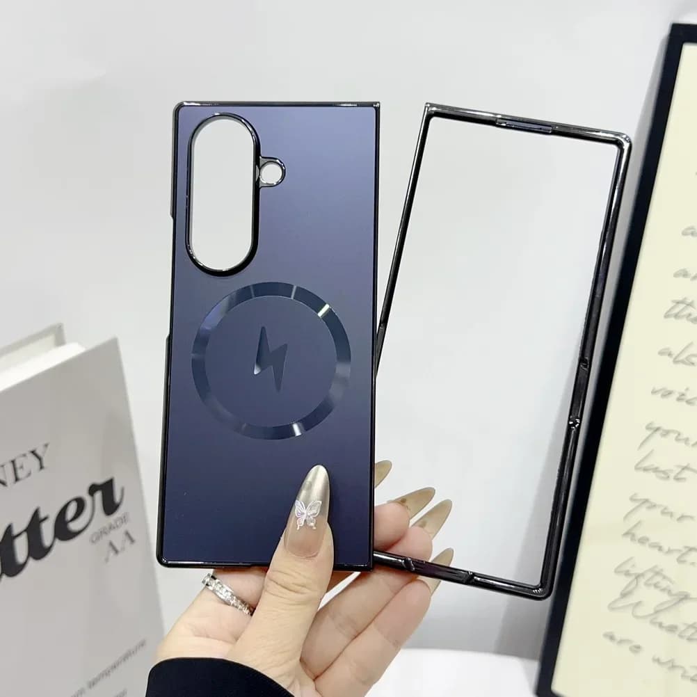 Matte AG Electroplated Magsafe Case For Samsung Galaxy Z Fold7 Fold 7 6 5 ZFold7 Magnetic Wireless Charging PC Cover Accessories