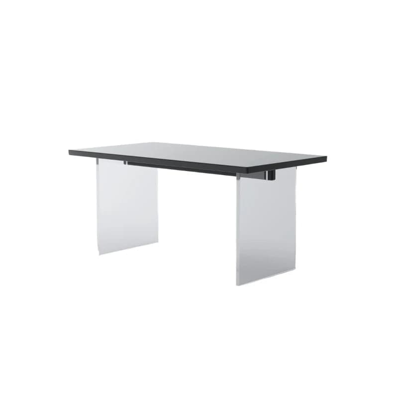 LMM solid wood dining table and chair combination acrylic suspension wabi-sabi black dining table