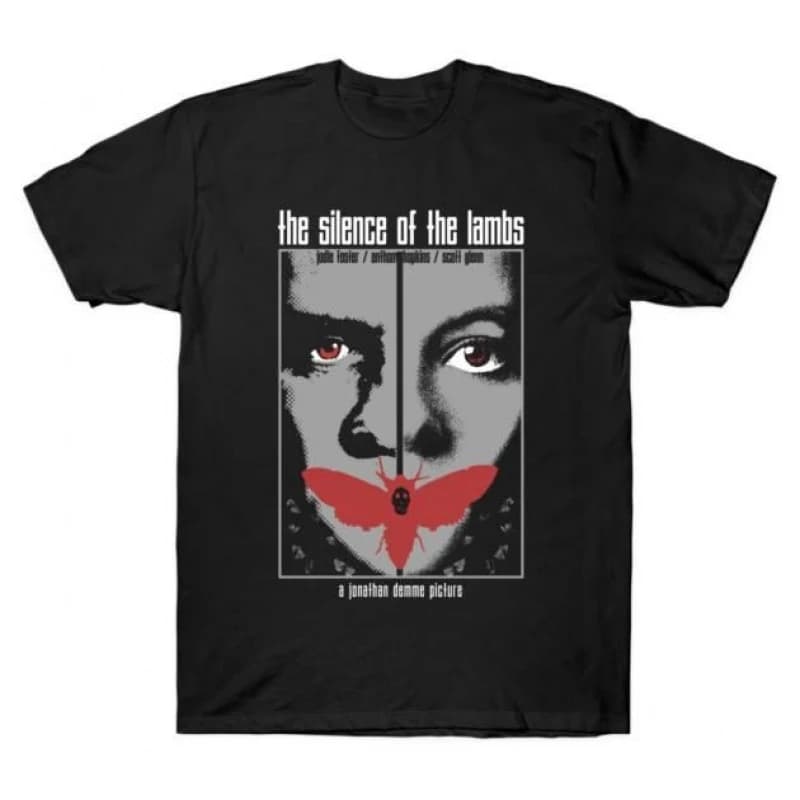 0426 Silence of the lambs Horror movie Hannibal Gift t shirt Scary Cannibal Graphic Clothes 100% cotton All size Tee S-6XL