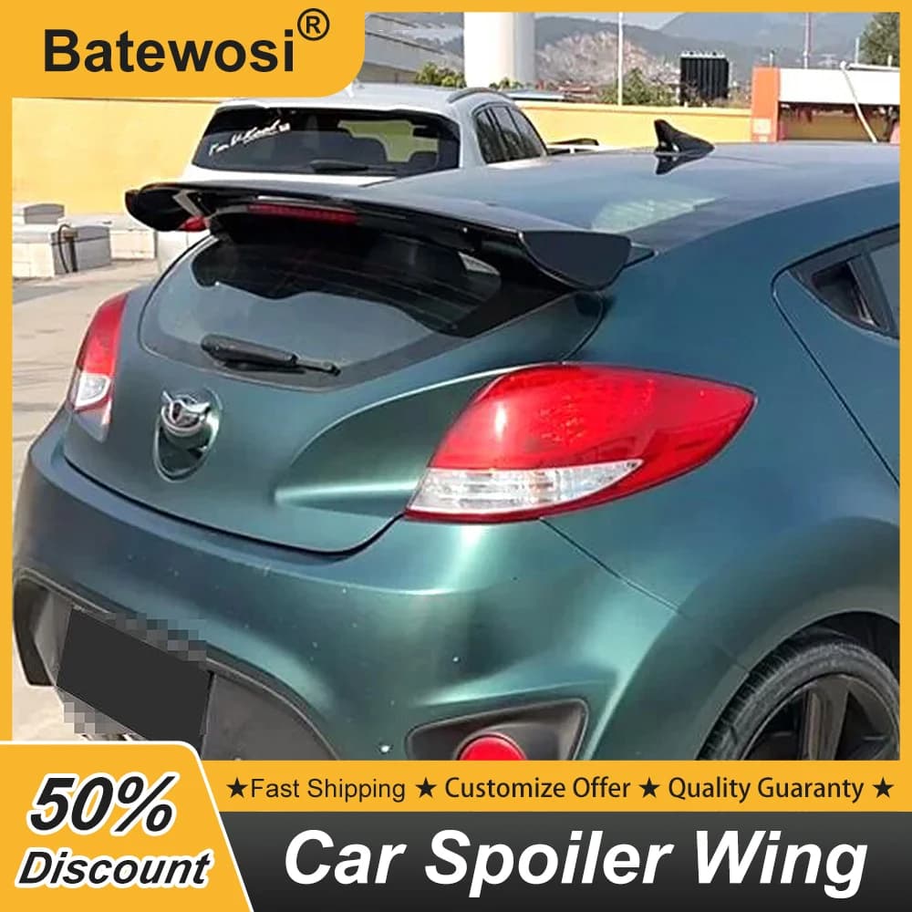 For Hyundai Veloster Coupe 2011-2021 Rear Roof Trunk Lid Car Spoiler Wing ABS Plastic White Black Carbon 124CM Length Spoiler