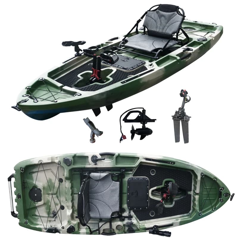8ft Pedal Drive Fin Kayak HDPE Hull Plastic Material with Rudder