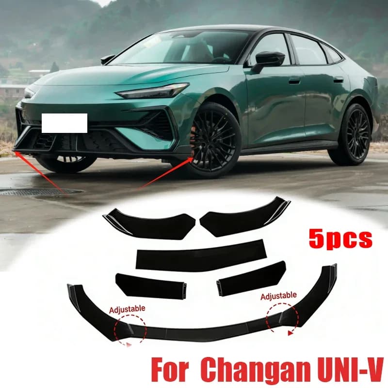 5Pcs ABS Material Universal Car Front Bumper Separator Bumper Lip Body Kit Duck Lip Separator For CHANGAN UNI-V Car Accessories