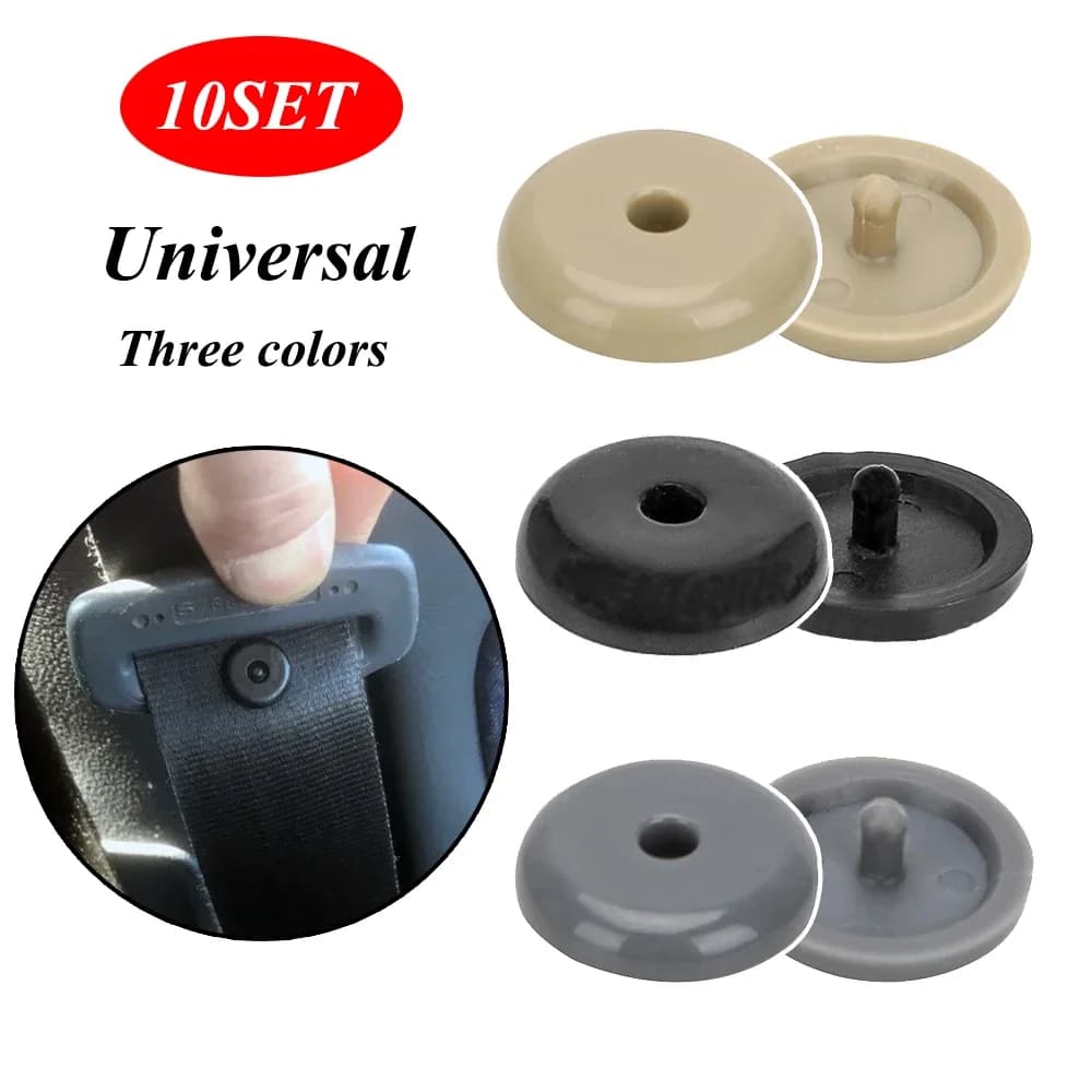 10SET Universal Seat Safety Belt Buckle Buttons Holders Studs Retainer Stopper Pin Spacing Limit Clip Black Gray Beige Car Parts