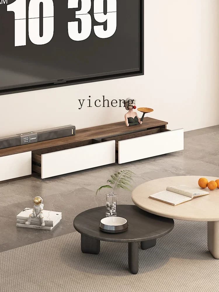 Ice Modern Simple TV Cabinet Living Room Home Solid Wood Bedroom Coffee TableD17