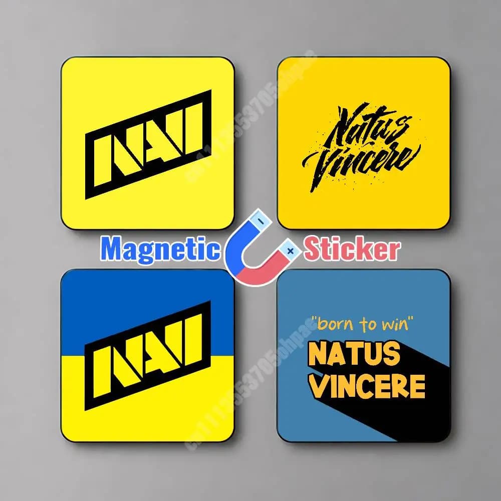 N-Navi N-Natus Vincere-S Born To Win Magnetic Sticker Reflective Fridge Decal for Metal Surfaces Magnet Sign