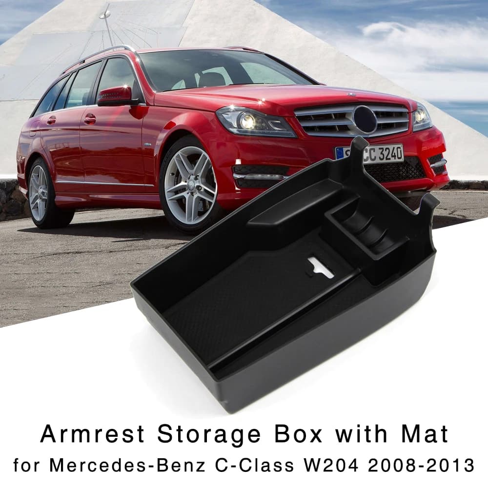 Armrest Storage Box for Benz C Class W204 2008 2009 2010 2011 2012 2013 Interior Center Console Organizer Glove Holder Tray