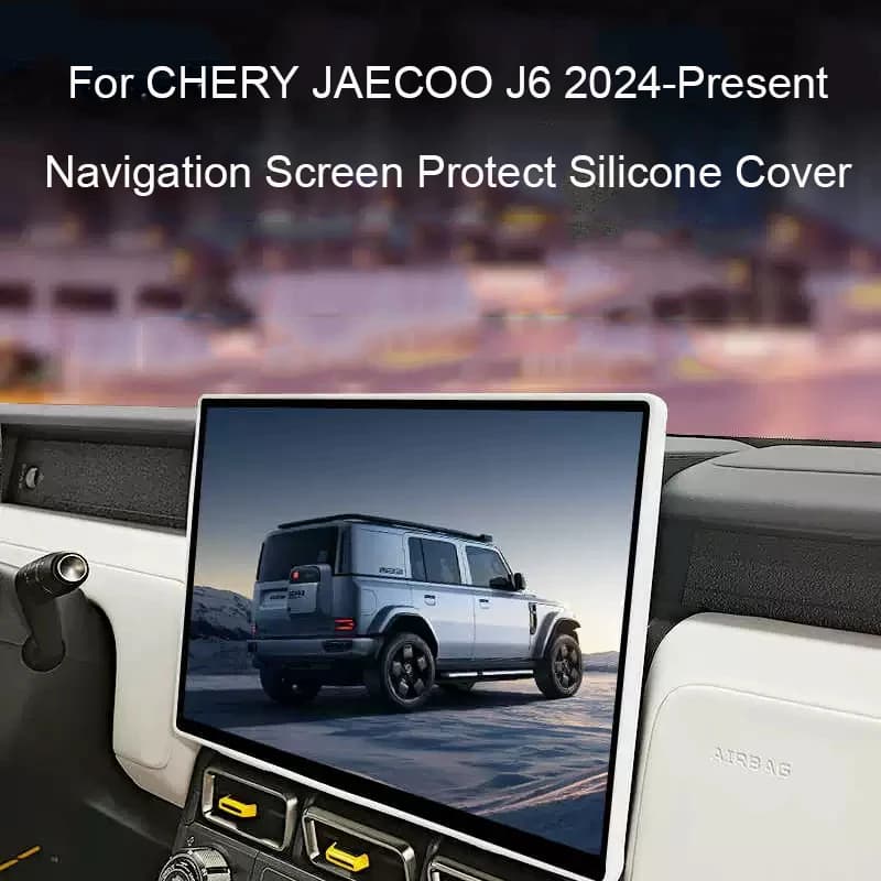 15.6" Car Navigation Screen Protective Silicone Cover For CHERY JAECOO J6 2024-2026 Auto Interior GPS Decoration Cover Accessory