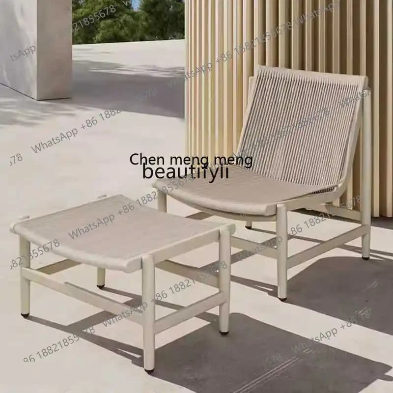 Outdoor Table and Chair Rattan Woven Courtyard B&B Villa Garden Dining Table and Chair Outdoor Leisure Rattan Chair Set