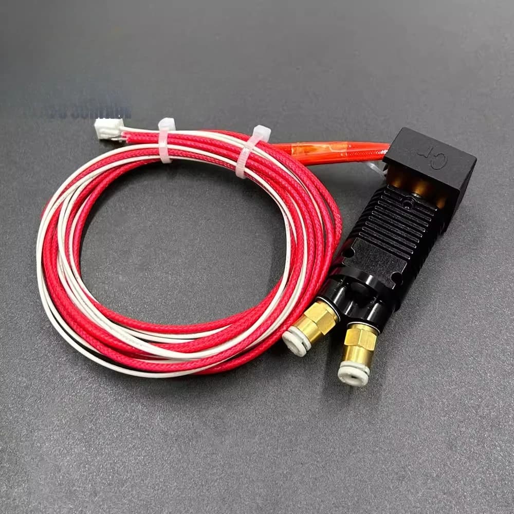DB-3D printer accessories Two in and one out nozzle kit 12V24V40W hot end extrusion kit Line length 1 meter