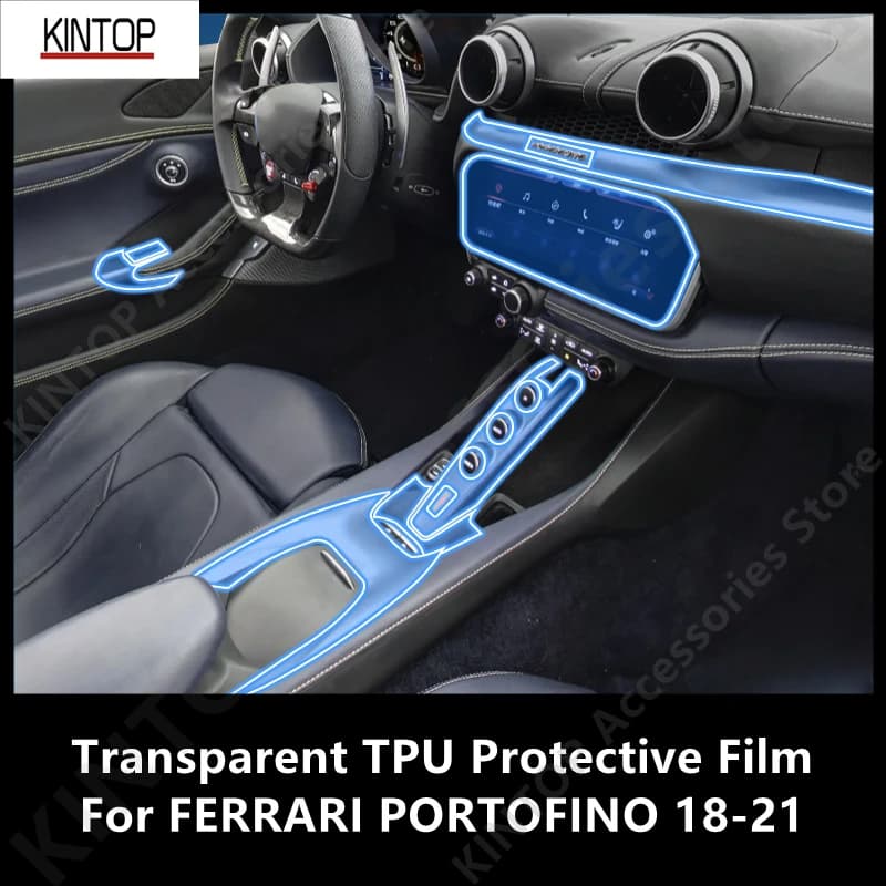 For FERRARI PORTOFINO 18-21 Car Interior Center Console Transparent TPU Protective Film Anti-scratch Repair Film Accessory Refit