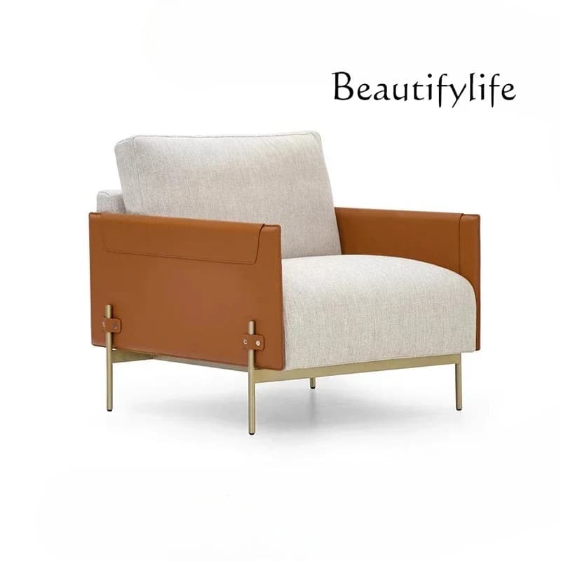 X Modern Simple Leisure Chair Model Room Living Room Light Luxury Metal Single Chair Sales Office Negotiation Sofa