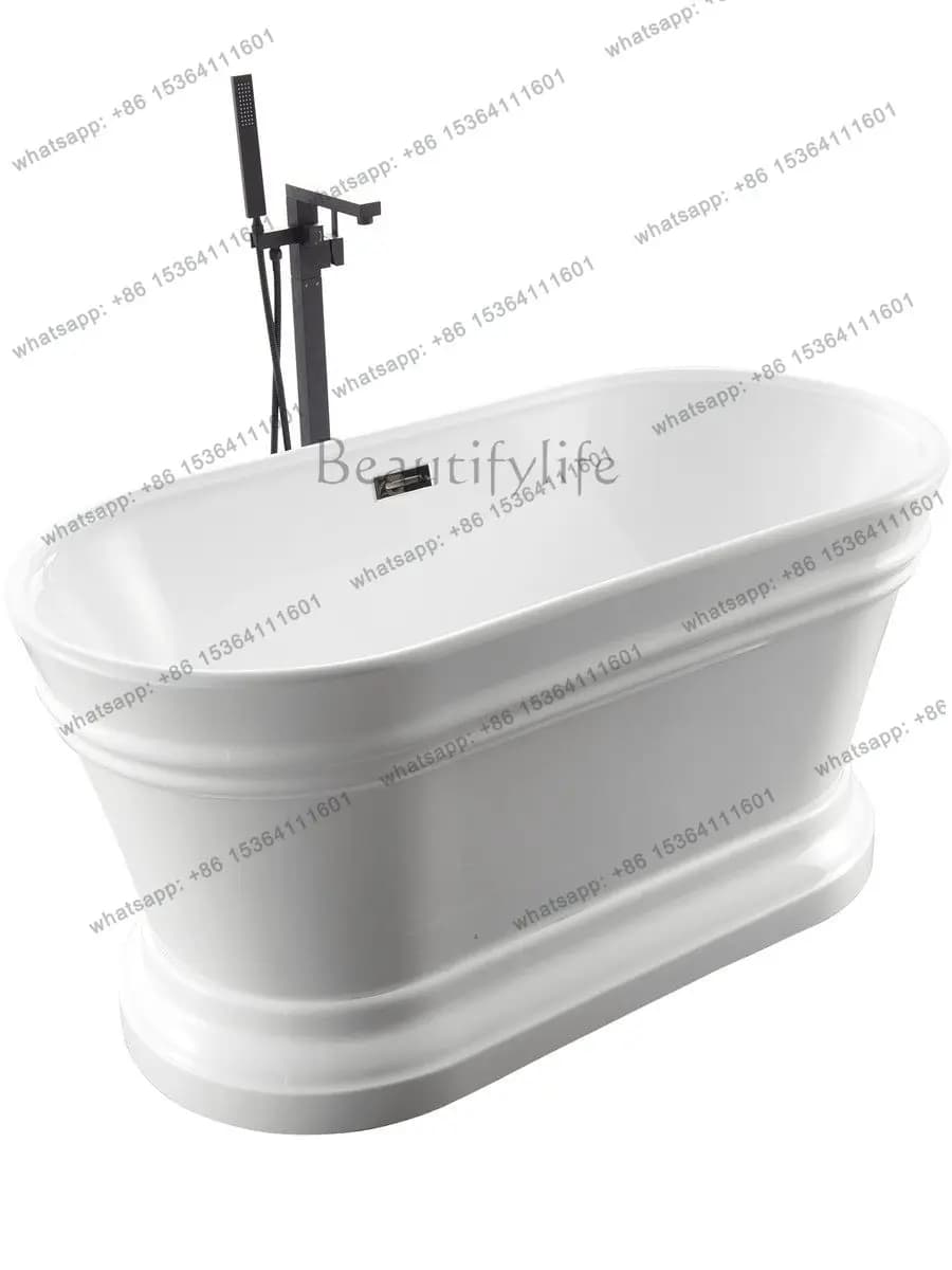 Japanese wavy striped French art classical independent simple household acrylic princess bathtub 1.5-1.7 meters