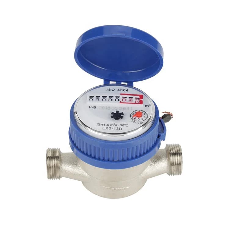 LXSG-13D Single Flow Dry Cold Water Meter 1/2 "Copper Shell Single Flow Household Water Meter