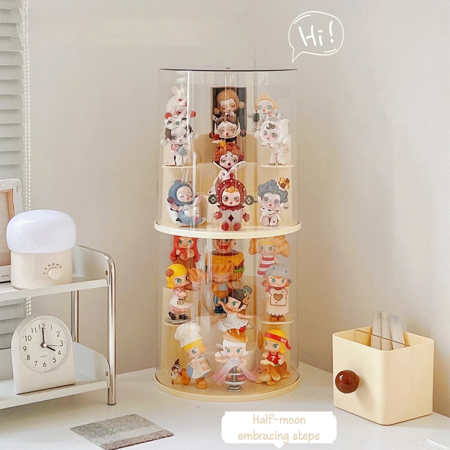 Stage-surrounding Design Figure Display Case Acrylic Transparent Organizer for Blind Box Display Case for Figures Room Decor