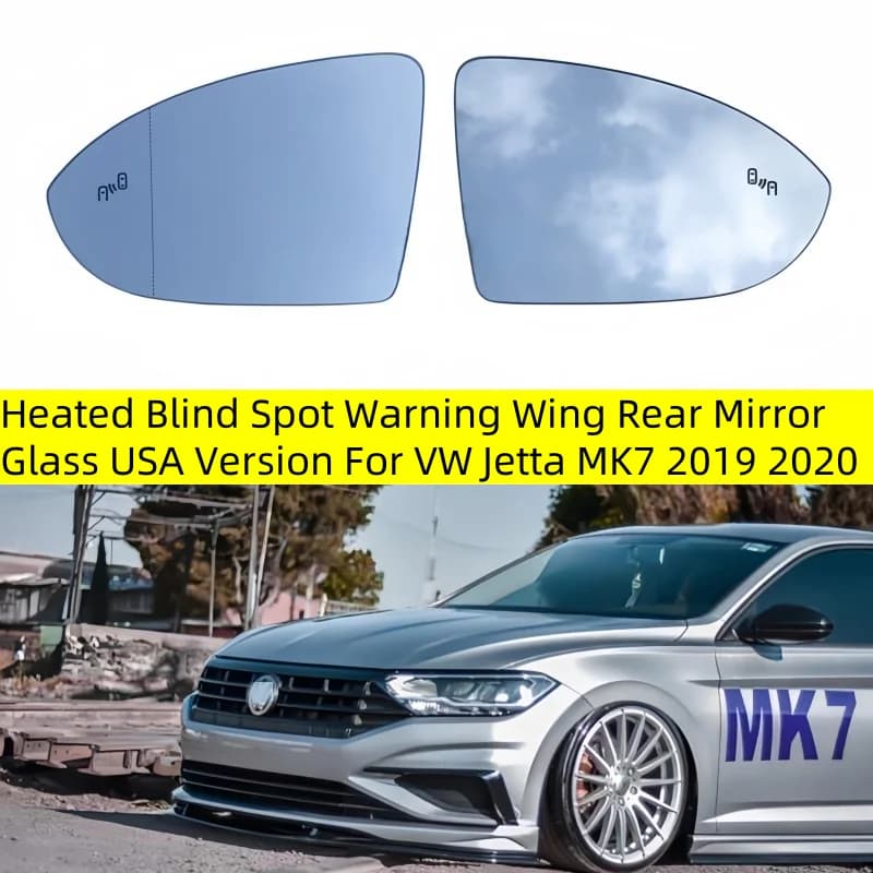 Auto Heated Blind Spot Warning Wing Rear Mirror Glass USA Version For VW Jetta MK7 2019 2020